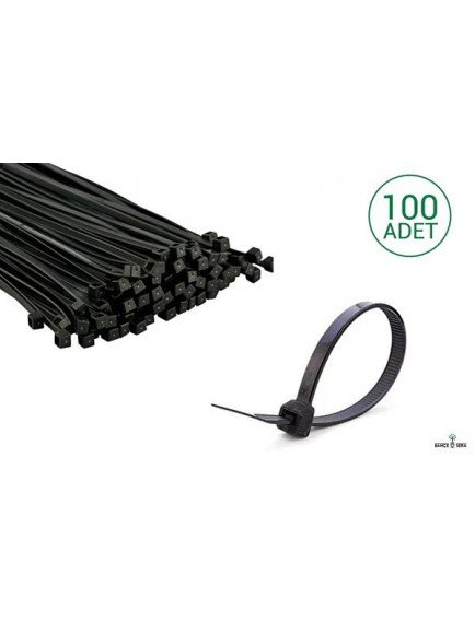 100 Adet Siyah Plastik Kelepçe Cırt Kablo (Klips)